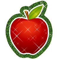 Red glitter apple